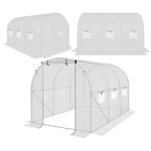 GREENHOUSE GARDEN TUNNEL 200X300X200CM PE STRUCTURE WHITE STEEL