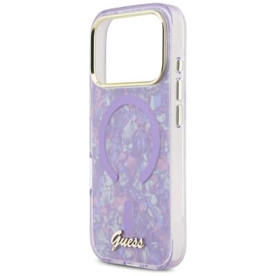 6. Guess IML Shell Script Metal MagSafe Case for iPhone 17 Pro Max - Purple