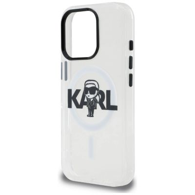 6. Karl Lagerfeld IML Karl Sketch Logo MagSafe Case for iPhone 16 Pro - Clear