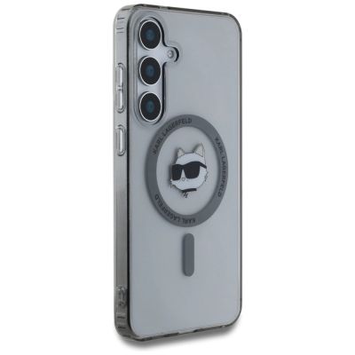 4. Karl Lagerfeld Button Choupette Head Printed Logo MagSafe Samsung Galaxy S25 case black