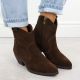 12. Brown women’s leather cowboy ankle boots Big Star SS274463