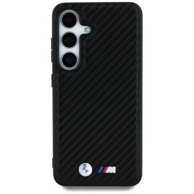 3. BMW Leather Carbon MagSafe Case for Samsung Galaxy S25 - Black