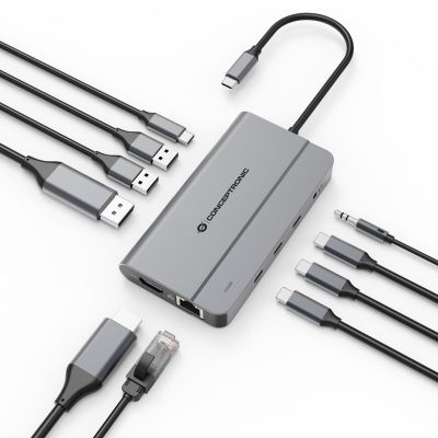 2. Conceptronic DONN34G Docking Station Wired USB 3.2 Gen 2 (3.1 Gen 2) Type-C Gray