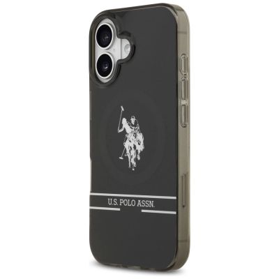 2. US Polo DH and Bottom Stripe Logo MagSafe iPhone 17 Case - Black
