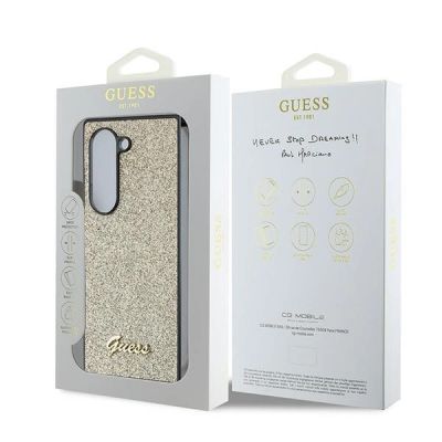 7. Guess 4G Glitter Script Case for Samsung Galaxy Z Fold 6 - Gold