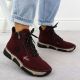 6. Burgundy Suede Ankle Boots for Women Rieker 45960-35