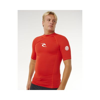 5. Men's Lycra RIP CURL Waves Upf Perf S/S red