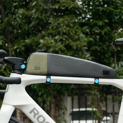 6. Rockbros DB005 Top Tube Bike Bag 0.9L - Black and Green