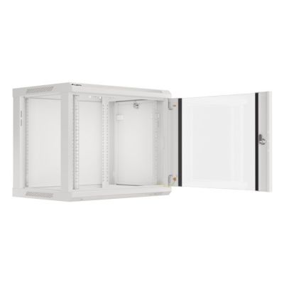 5. Lanberg WF01-6409-10S single-section cabinet (9U; 500mm / 600mm / 450mm; wall-mounted; Glass; 19''; gray)