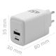 7. QOLTEC CHARGER 45W GAN | 5-20V | 1.5-3A | 1XUSB-C PD | 1XUSB QC 3.0 | WHITE