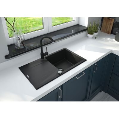 3. DEANTE EVORA 1-BOWL KITCHEN SINK WITH DRAINER 78X44 CM ANTHRACITE METALLIC ZQJ_T113