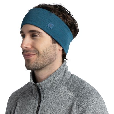 BUFF MERINO WIDE HEADBAND SOLID OCEAN
