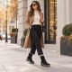 10. Women's leather ankle boots, ruffled, black, Filippo DBT6402