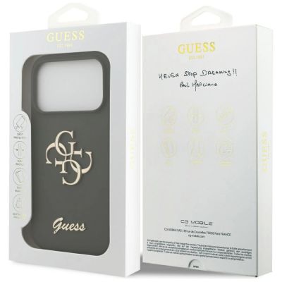 8. Guess Silicone Big 4G Script Case for iPhone 17 Pro - Green