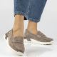 8. Women's beige leather platform loafers Filippo DP7528