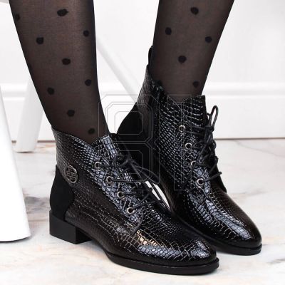 5. Filippo W PAW478A black patent leather ankle boots with insulated crocodile sole