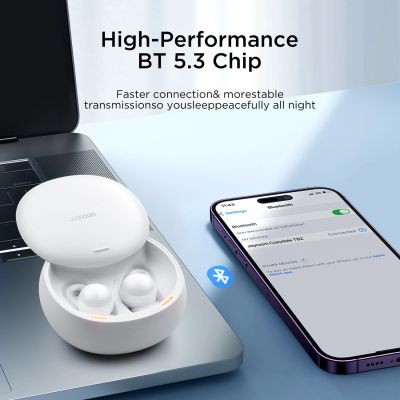 6. Joyroom JR-TS2 Cozydots Series Wireless TWS Headphones for Sleeping ANC Bluetooth 5.3 - White