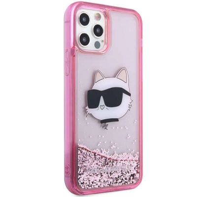 4. Karl Lagerfeld KLHCP12MLNCHCP iPhone 12/ 12 Pro 6.1" pink/pink hardcase Glitter Choupette Head