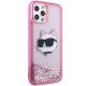 4. Karl Lagerfeld KLHCP12MLNCHCP iPhone 12/ 12 Pro 6.1" pink/pink hardcase Glitter Choupette Head