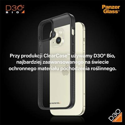 8. PanzerGlass ClearCase Case for iPhone 15 Plus / 14 Plus with Military Grade Certification - Clear & Black