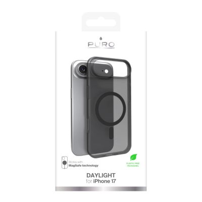 2. Puro Daylight Magsafe Compatible Silicone Case for iPhone 17 Air - Translucent Black