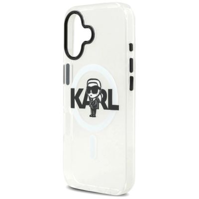 6. Karl Lagerfeld IML Karl Sketch Logo MagSafe Case for iPhone 17 - Transparent