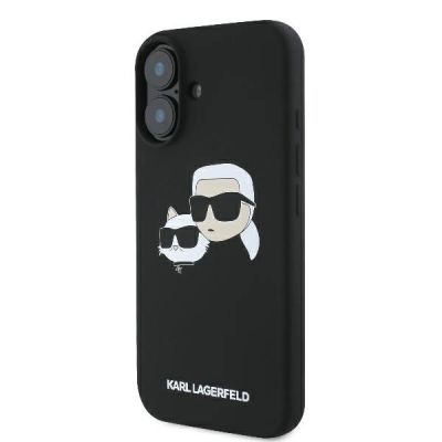 2. Karl Lagerfeld Silicone Nauble Heads Print MagSafe Case for iPhone 16 - Black