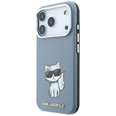 2. Karl Lagerfeld Smooth Choupette Sketch MagSafe case for iPhone 18 Pro / 17 Pro - light blue