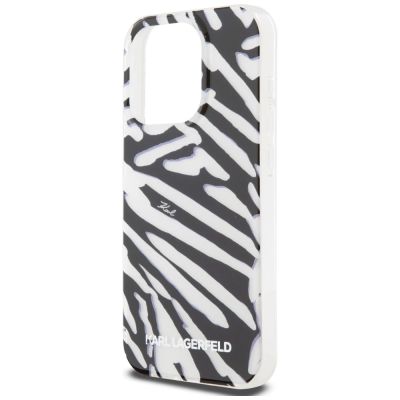 5. Karl Lagerfeld IML Zebra Pattern & Cord case for iPhone 15 Pro - black