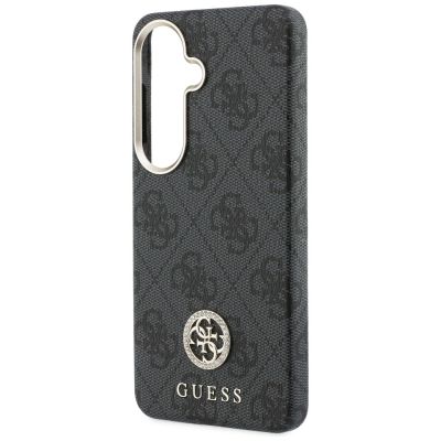 6. Guess 4G Rhinestone Round Logo MagSafe Case for Samsung Galaxy S26+ - Black