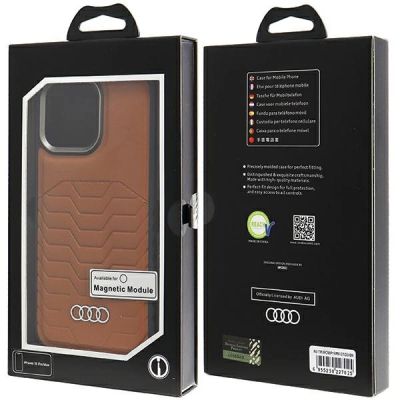 7. Audi Synthetic Leather case with MagSafe for iPhone 15 Pro Max - brown