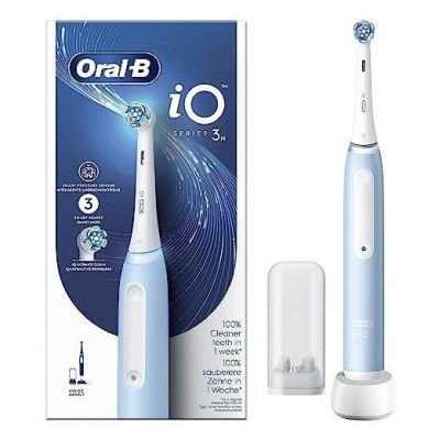 Oral-B Braun iO Series 3N Adult Vibrating Toothbrush Light Blue, White