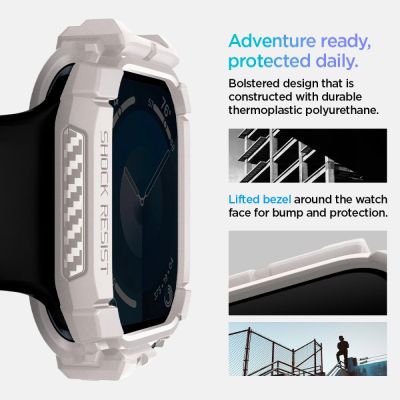 11. Spigen Rugged Armor Strap for Apple Watch 10 46mm - Beige