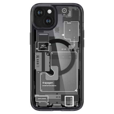 2. Spigen Ultra Hybrid Mag Case with MagSafe for iPhone 15 Plus - Dark Gray (Zero One Pattern)