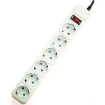 GEMBIRD SURGE PROTECTOR POWER STRIP 6XSCHUKO, 3M, GRAY