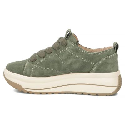 3. Filippo DP7959 green leather platform sneakers