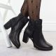 7. Black Leather Block-Heel Ankle Boots Rieker Y2567-00