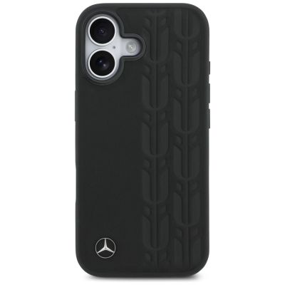 3. Mercedes Leather Laurel Leaves MagSafe Case for iPhone 17 - Black