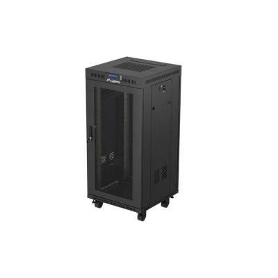 LANBERG FLOORING RACK CABINET 19" 24U 600X600 BLACK PERFORATED DOOR LCD (FLAT PACK) V2
