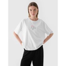 Women's oversize printed T-shirt 4F 4FRAW24TTSHF2582-10S