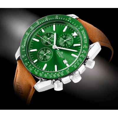 2. Men's Watch Giewont Chronograph Sapphire Brown Green GW8720-A3