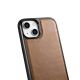 8. iCarer Leather Oil Wax case covered with natural leather for iPhone 14 Plus brown (WMI14220719-TN)