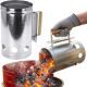 22. CHIMNEY LIGHTER FOR GRILL, HEIGHT 27.5 CM WITH WOODEN HANDLE