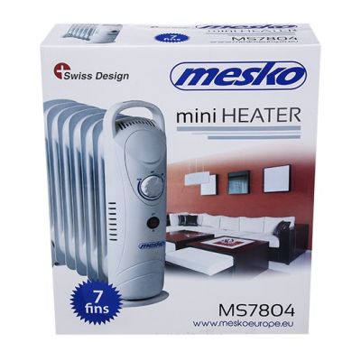 4. MESKO MS 7804 oil radiator 7 fins (700W; 7; white)