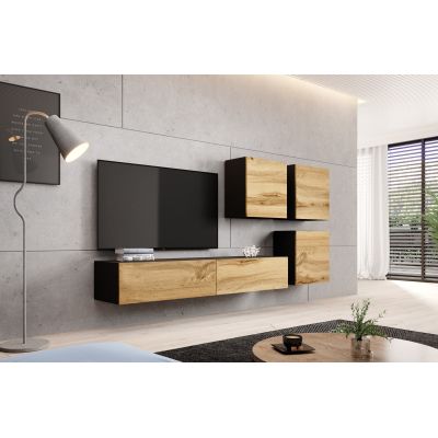 4. TV cabinet VIGO '180' 30/180/40 black/wotan oak