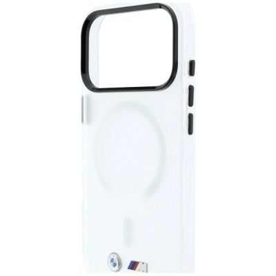 6. BMW M IML Frosted Metal Logo & Trims MagSafe Case for iPhone 18 Pro Max / 17 Pro Max - Transparent