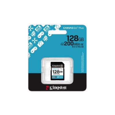 2. Kingston Canvas Go Plus SDG4/128GB Memory Card (128GB; Class U3, V30; Memory Card)