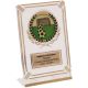 5. Plastic trophy - transparent - gold with space for a 50mm sticker and a 50mmX20mm TM plaque