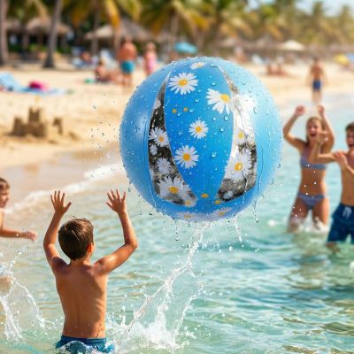 5. INFLATABLE BEACH BALL 50CM DAISY BLUE 53174