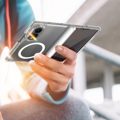 14. Dux Ducis Clin Mag Case for Samsung Galaxy Z Fold 8 Wide Compatible with MagSafe - Transparent